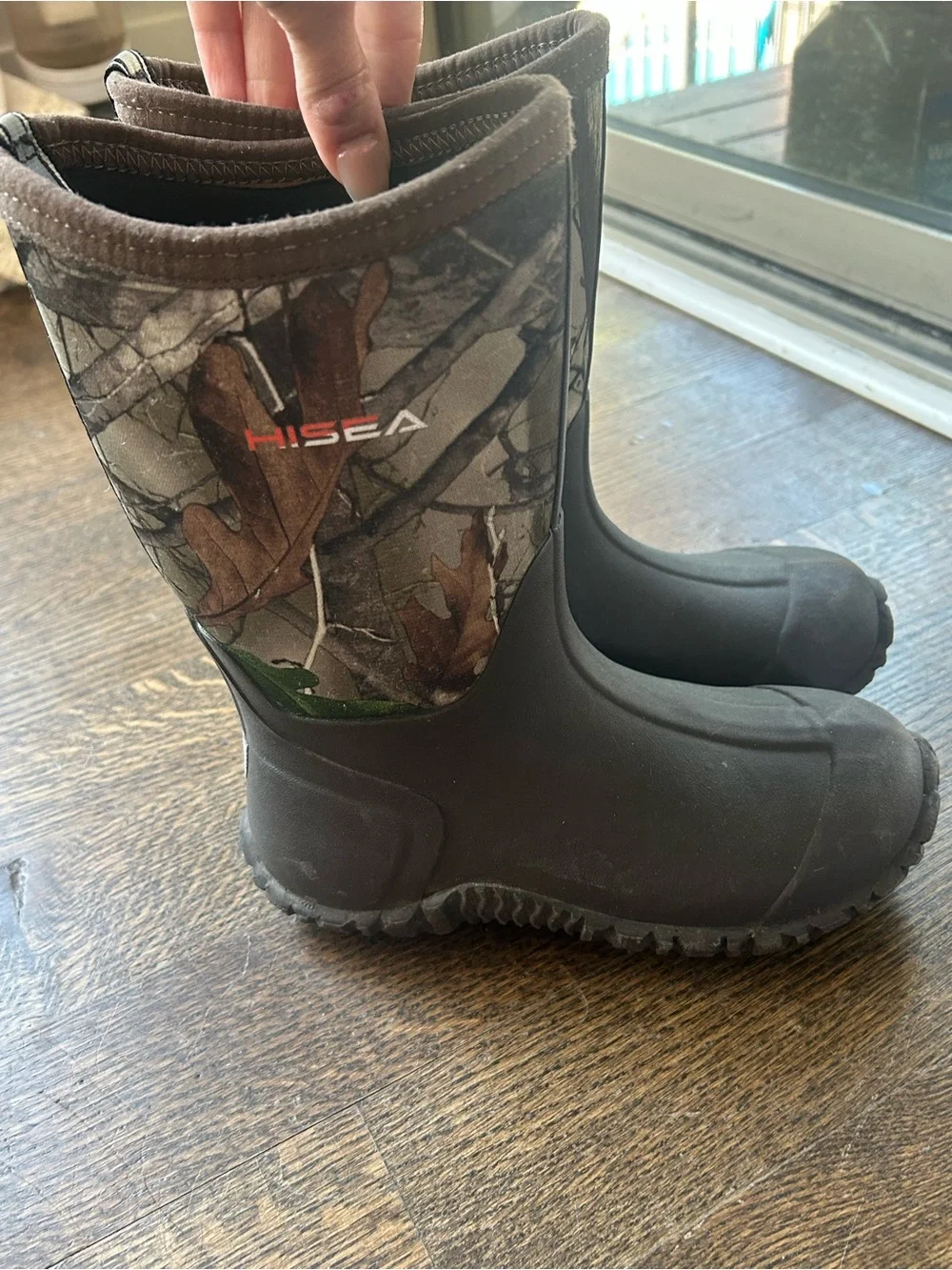 HISEA Waterproof Camo Rubber Boots - Kids Camo Boot/Muck Boot/ Kids Hunting Boot
